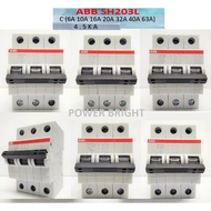 ABB 3 POLE MCB [4.5KA] [6A , 10A , 16A , 20A , 32A , 40A ]