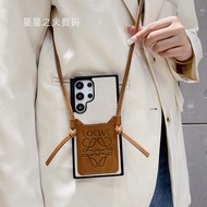 เคสโทรศัพท์ผ้าลายใหม่พร้อมสายสะพายกระเป๋าสะพายข้างสำหรับ Samsung S25 Ultra Galaxy S24 Ultra S25+ S22