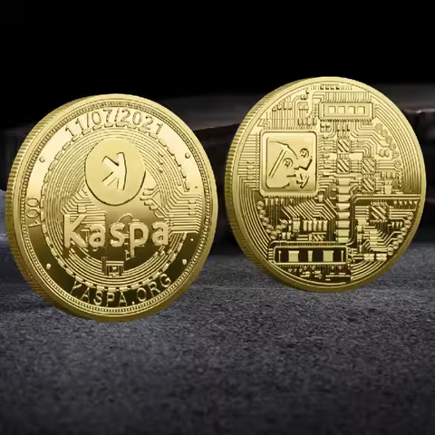 1 Piece Kaspa USA Ethereum Virtual Digital Coins Golden Silvery Plated Souvenir Coin Collection Comm