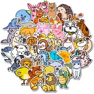 50 Sheets Cartoon Animal Elementary School Students Paste Stickers Graffiti Guitar Scooter Luggage Waterproof Stickers
