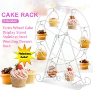HOMIEE Ferris Wheel Cake Display Stand Iron Dessert Tray Besi Cupcake Rack Party Kitchen Dulang Kuih