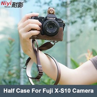 Fuji X-S10 X-S20 Camera PU Leather Body Half Case Fujifilm XS10 XS20 XT10 XT20 Retro Lychee Pattern 