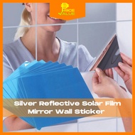 PRV Mirror Wall Stickers - Silver Reflective Solar Film Mirror Wall Sticker Decor