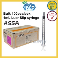 NIPRO Unigloves ASSA Syringe  1mL CC MDA sterile box of 100pcs