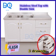 Du Qin Stainless Steel Kitchen Cabinet 3 doors with Single Sink Sink Cabinet Sinki Kabinet