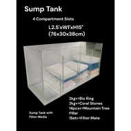 2.5 Feet Sump Tank with Filter Media (2.5'x1'x15")(76x30x38cm)