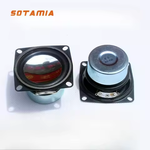 SOTAMIA 2Pcs 2 Inch Full Range Speaker 8 Ohm 5W Rubber Edge Digital Voice Loudspeaker DIY Bluetooth 