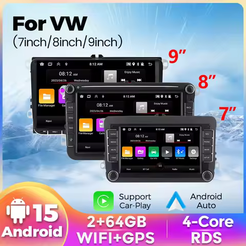 4 Core Android 15 Car Radio For 7/8/9" VW Volkswagen Passat B6 T5 B7 Golf 5/6 Caddy Polo Jetta5 Skod