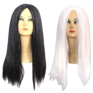 Halloween Horror Wig Chamber Haunted House Chastity Long Straight Hair Female Ghost Black and White 