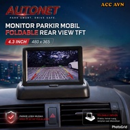 AUTONET Foldable Rear View Car Parking Monitor 4.3 Inch LCDTFT - AU43 - Black