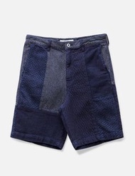 ✅現貨 FDMTL Patchwork Shorts indigo ( 天然靛藍色 拼布短褲 Denim 古布 kapital Jean visvim rrl navy )