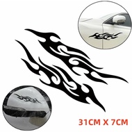 A Pair Glossy Black Flame Hood Body Bumper Locomotive Racing Car Competitive Stickers Suitable for S