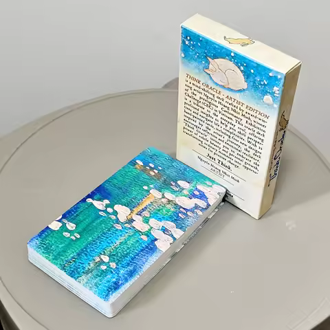 Think Oracle Deck 35 Hand-Painted Cards 12*7cm for Intuition & Emotional Resilience, Double-embossed