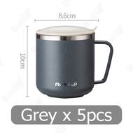 BEST4U 400ML Thermal Cup with Cover Handgrip Coffee Tea Mug Stainless Steel Inner Drinking Cup Drink