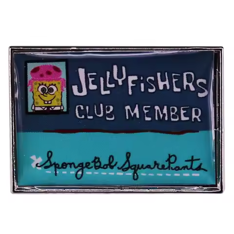Jellyfishers Club Member Card Enamel Pin Backpack Pins Badge Brooch Jewelry Gifts