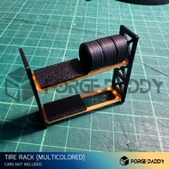 [FORGE DADDY DIORAMAS] 1/64 SHOP RACK AND 3 TIRES | FOR DIECAST TOYS CARS HOTWHEELS MATCHBOX KAIDO