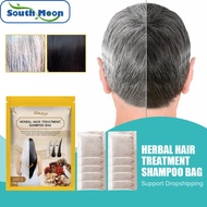 South Moon 10pcs/pack Hair Darkening Shampoo Black Hair Nourishing Anti-Dandruff Ginger Treatment White Hair Black Shampoo Powder