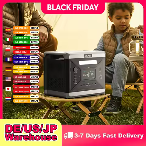 SOLARPLAY Q2501 Portable Power Station 2160WH LiFePO4 Battery with 2400W (4800W Peak) AC Output Sola