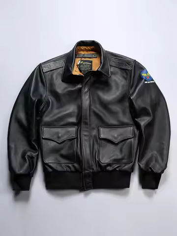 American A2 top layer cowhide flight suit jacket for men, limited direct supply, lapel genuine leath