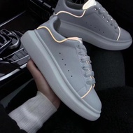 Mc.q Reflective Sneakers In White For Men And Women 4cm Height Increasing, Smooth Feet