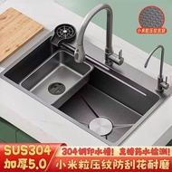 Thickened 5mm Vegetable Sink Large Single Sink Left Right 304 Stainless Steel Xiaomi Grain Sewer Sin