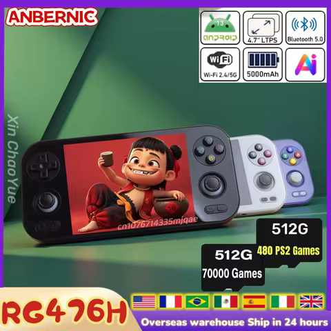 Anbernic RG 476H RG476H Retro Handheld Game Console Android 13 Unisoc T820 4.7 Inch Touch Screen Vid