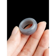 Hetian Jade Purple Ring Hetian Jade Ring Plain Ring Men's Crafts Jade Ring Female Ring Simulation Ja