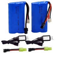 Blomiky 2 Pack H101 7.4V 2S 15C 1500mAh Battery with SM 2P Plug and USB Charger Cable for H105 H103 