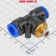 [2 Pieces]- PB12-01 Pneumatic Connector With T-Thread Pipe 12mm External Thread 9.7mm, 1/8inch Linhk