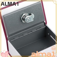 ALMA Mini Safe Box, Metal Lock Box With Lock Keys Book Security Box, Simulation Book Key Lock Securi