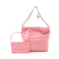 【二手】香奈兒 CHANEL 絎縫肩背包 Chanel 22 小號 AS3260 粉紅色皮革 CHANEL22 絎縫小號鏈條肩背包 女士