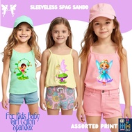 3 PCS Colored Spag Sando Shirt Tops Infants Baby Kids Girl w/ Cute Fairies Prints 6mos-12 Years Old