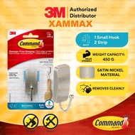 3M Command - Bath 33 SN ES Bath Small Satin Nickel Hook (1Hook & 2Strip)