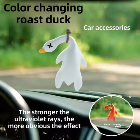 1 Pack Large UV Color-Changing Roast Duck Car Pendant, Discolor When Exposed to Ultraviolet Rays