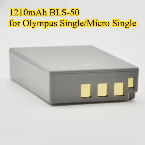 1210mAh BLS-50 Camera Battery for Olympus Single/Micro Single OM-D E-M10 E-M5 Mark III PEN E-P7 E-PL