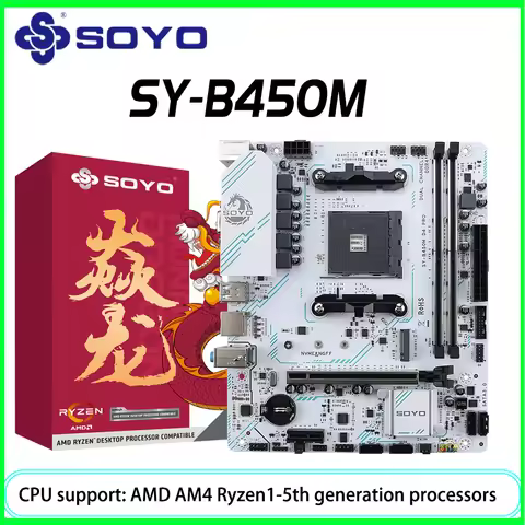 SOYO New AMD B450M Motherboard Dual-channel DDR4 Memory AM4 Motherboard PCI-E 3.0 NVME (supports Ryz