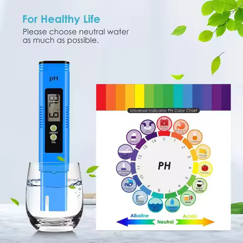 Digital PH Tester PH Meter Portable Ph Tester For Water, 0-14 PH Testing Range PH Pen, Water Testing