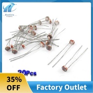 20 Pcs 50-100K ohm Photoresistor Photo Resistors Light-Dependent Resistance