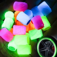 4Pcs Luminous Car Tire Valve Caps - Fluorescent Tire Nozzle Cover - Waterproof, Dustproof - Glowing 