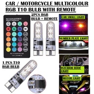 Car Motor LED Bulb Multicolor RGB With Remote Car Headlight Number Plate Light Signal Dome Light LED
