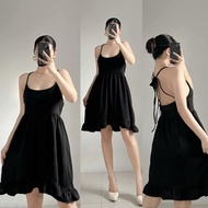 FYANG 2-Way Off-Shoulder Dress - Crepe Fabric, Free Size, Adjustable Cords