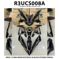 Rapido Cover Set Modenas Kriss 110 MR3 Drum Exciter RC (8) Black Blue Red Sticker Tampal Motor Kriss