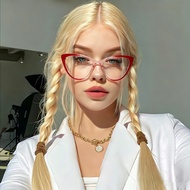 【7】Large Frame Cat Eye Gradient Glasses Women Anti Blue Light Fashion retro