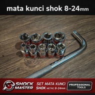 MATA REDIMAX SOCKET WRENCH PACKAGE 1/2 8MM - 24MM 6 PT SHOCK SOCKET WRENCH + 1/ 2 Inch x 28 cm L Sho