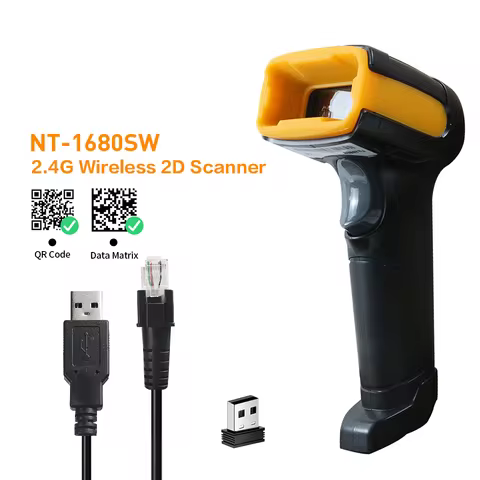 1D/2D Supermarket Handhel Barcode Bar Code Scanner Reader QR PDF417 Bluetooth 2.4G Wireless &Wired U