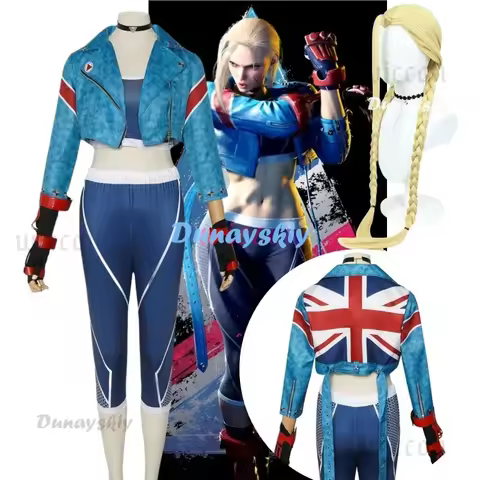 Anime Game SF6 Cammy Cosplay Costume For Girls Jacket Pants Wig Fantasia Women Halloween Carnival Pa