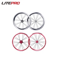 【In stock】Litepro 16Inch 349 V Brake Wheelset Folding Bicycle 74x130MM 11S Aluminum Alloy Wheels 20MM Rim LV7T