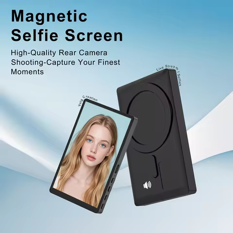 Premium 3.97 Inch Rear Vlog Screen for Phone Selfie Shooting, Charging Display for Vlog Live Broadca