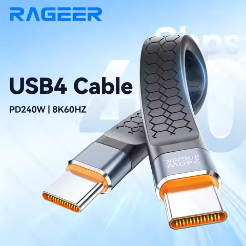 RAGEER USB C To C Cable Fast Charging Compatibility with Thunderbolt 4/3 PD240W 40Gbps Short Cable f