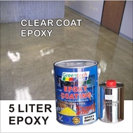CLEAR EPOXY ( 5L GREENTECH EPOXY PAINT ) Cat Lantai ( 4Liter Paint + 1Liter Hardener ) FLOOR COATING / WP / 5 LITER
